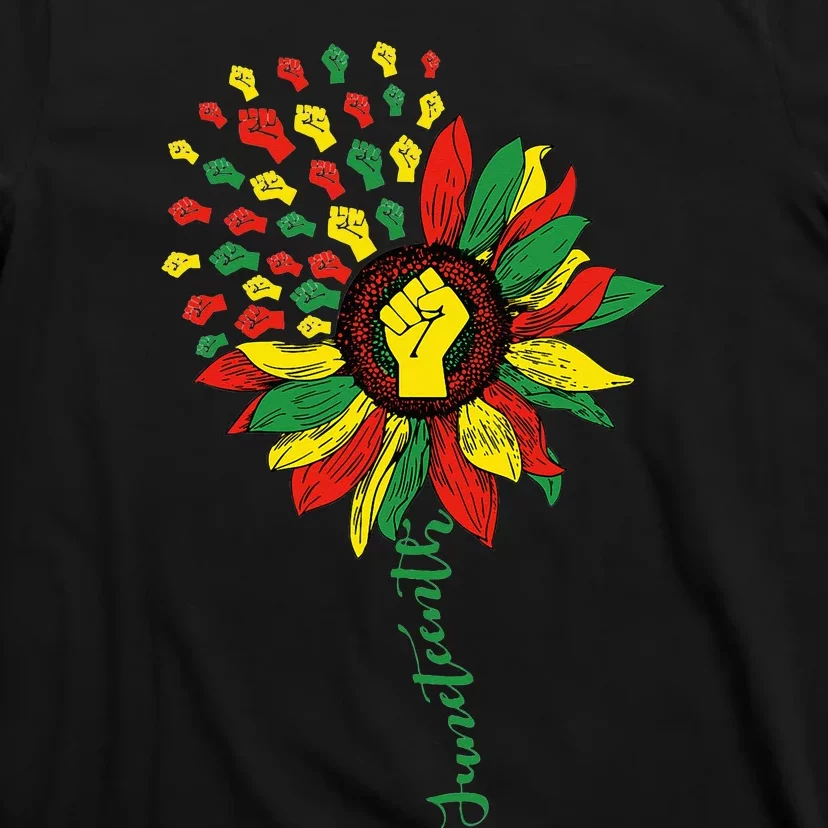 Sunflower Black History African Juneteenth Independence Day T-Shirt