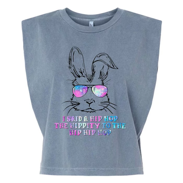 Sunglass Bunny Hip Hop Hippity Galaxy Easter Garment-Dyed Women's Muscle Tee