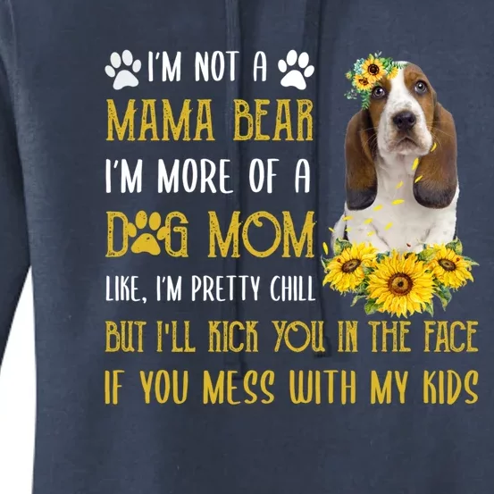 Sunflower Basset Hound Mom Mothers Day Dog Mom Gift Women's Pullover Hoodie