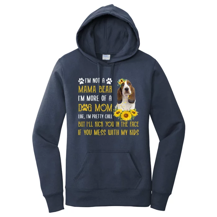 Sunflower Basset Hound Mom Mothers Day Dog Mom Gift Women's Pullover Hoodie