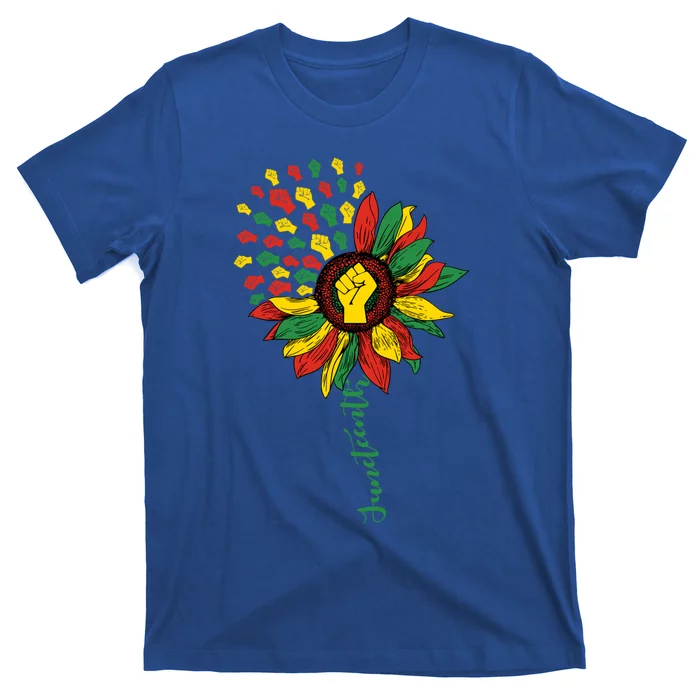 Sunflower Black History African Juneteenth Independence Day Gift T-Shirt