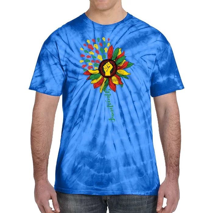 Sunflower Black History African Juneteenth Independence Day Gift Tie-Dye T-Shirt