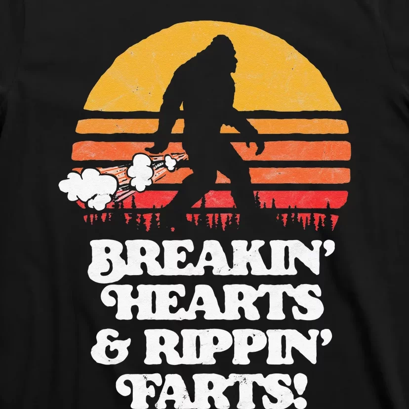 Sasquatch Breakin Hearts & Rippin Farts! Funny Bigfoot Sun T-Shirt