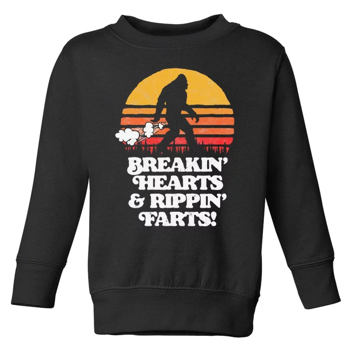 Sasquatch Breakin Hearts & Rippin Farts! Funny Bigfoot Sun Toddler Sweatshirt