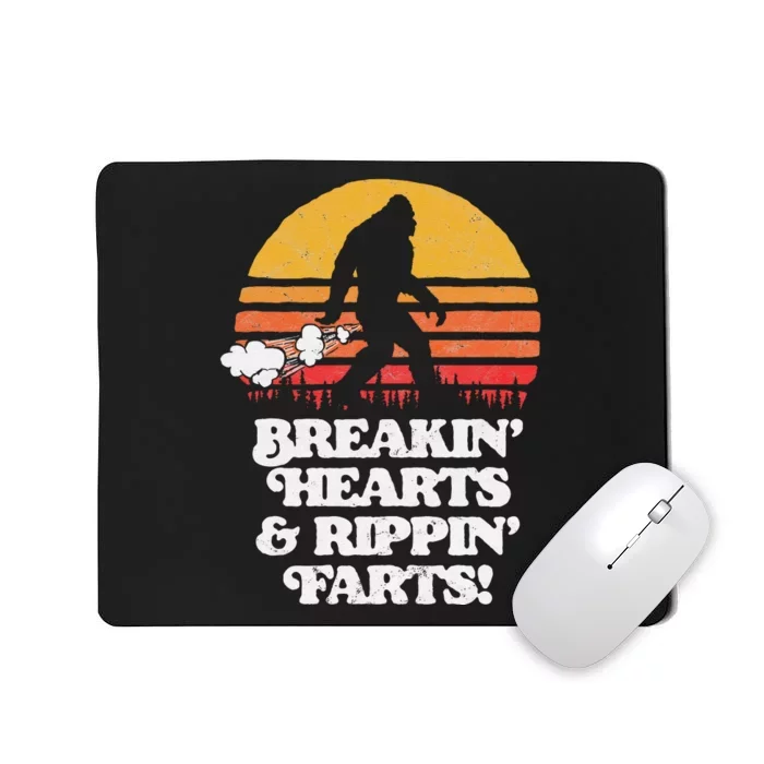 Sasquatch Breakin Hearts & Rippin Farts! Funny Bigfoot Sun Mousepad