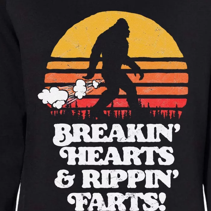 Sasquatch Breakin Hearts & Rippin Farts! Funny Bigfoot Sun Womens California Wash Sweatshirt