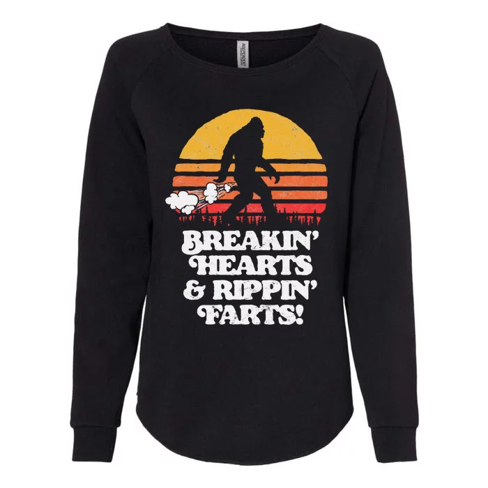 Sasquatch Breakin Hearts & Rippin Farts! Funny Bigfoot Sun Womens California Wash Sweatshirt