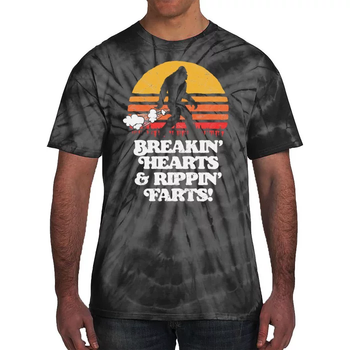 Sasquatch Breakin Hearts & Rippin Farts! Funny Bigfoot Sun Tie-Dye T-Shirt