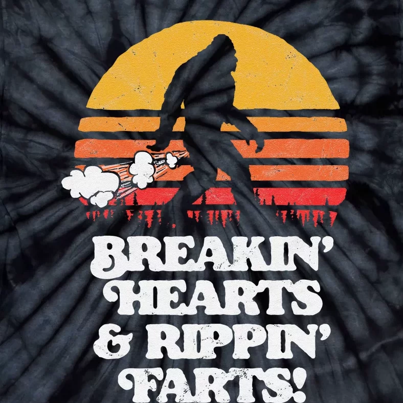 Sasquatch Breakin Hearts & Rippin Farts! Funny Bigfoot Sun Tie-Dye T-Shirt