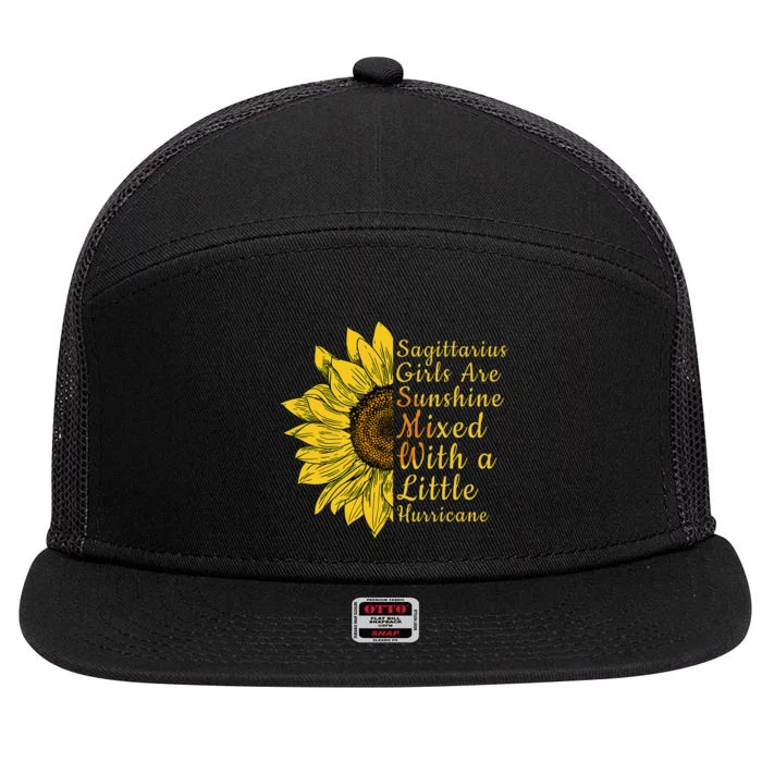 Sagittarius Birthday In November Sunflower Funny 7 Panel Mesh Trucker Snapback Hat