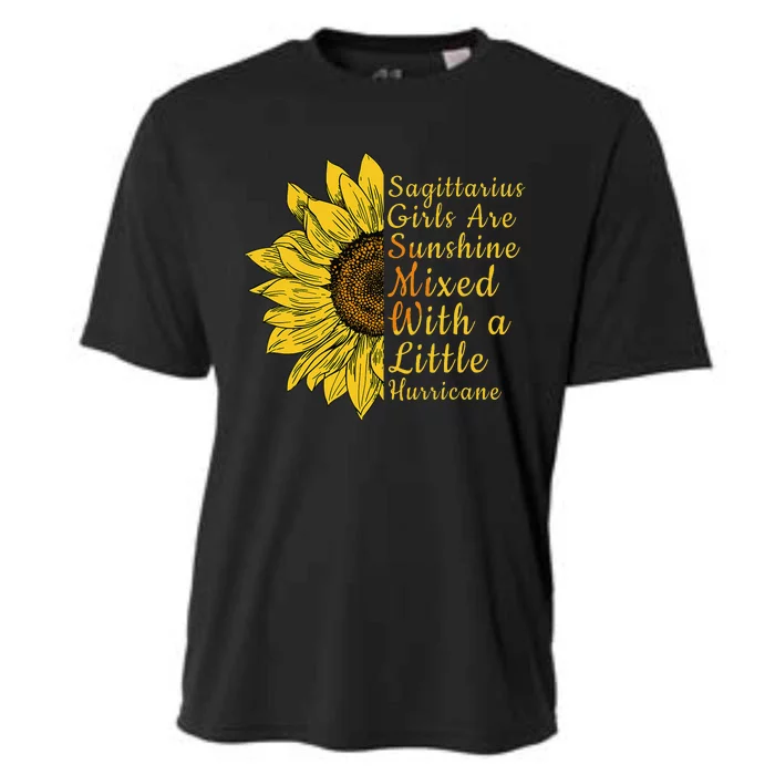 Sagittarius Birthday In November Sunflower Funny Cooling Performance Crew T-Shirt