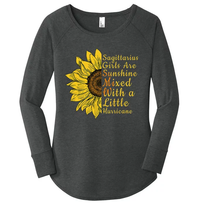 Sagittarius Birthday In November Sunflower Funny Women's Perfect Tri Tunic Long Sleeve Shirt