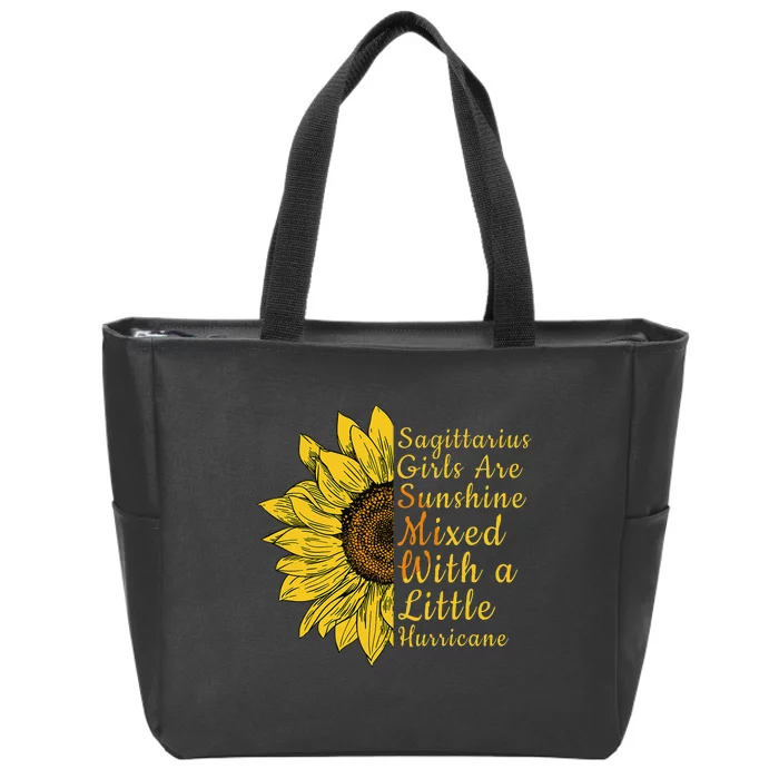 Sagittarius Birthday In November Sunflower Funny Zip Tote Bag