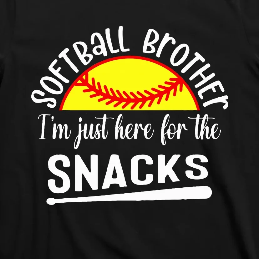 Softball Brother IM Just Here For The Snacks Retro Softball T-Shirt