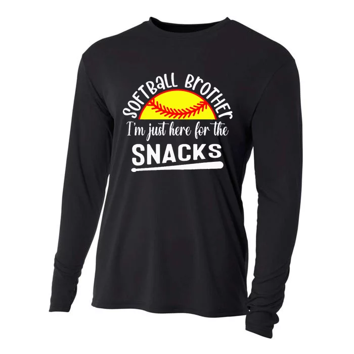 Softball Brother IM Just Here For The Snacks Retro Softball Cooling Performance Long Sleeve Crew