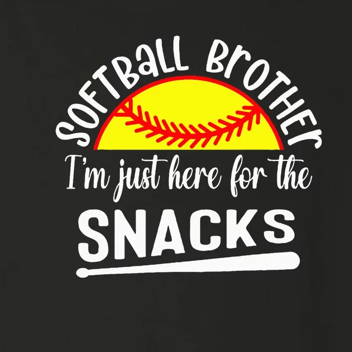 Softball Brother IM Just Here For The Snacks Retro Softball Toddler Long Sleeve Shirt