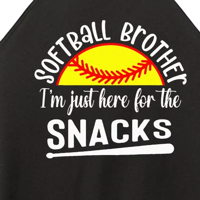 Softball Brother IM Just Here For The Snacks Retro Softball Women’s Perfect Tri Rocker Tank