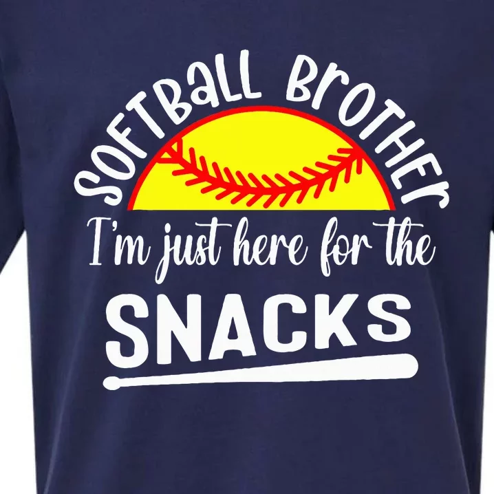 Softball Brother IM Just Here For The Snacks Retro Softball Sueded Cloud Jersey T-Shirt