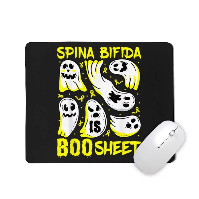 Spina Bifida Is Boo Sheet Ghost & Yellow Ribbon Halloween Mousepad