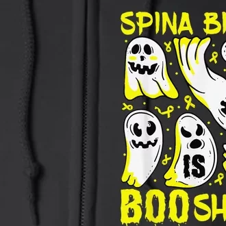 Spina Bifida Is Boo Sheet Ghost & Yellow Ribbon Halloween Full Zip Hoodie