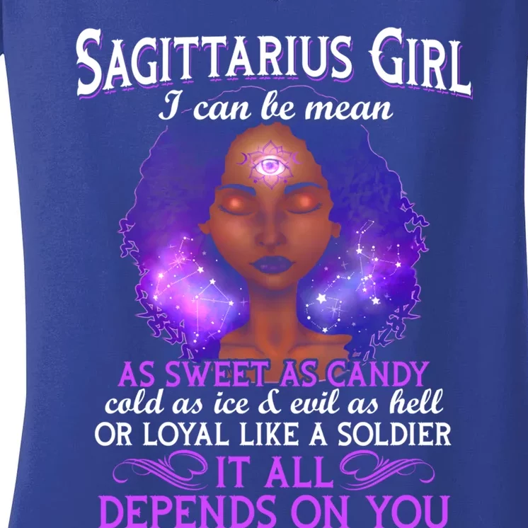 Sagittarius Born In November 22 December 21 Gift Women's V-Neck T-Shirt