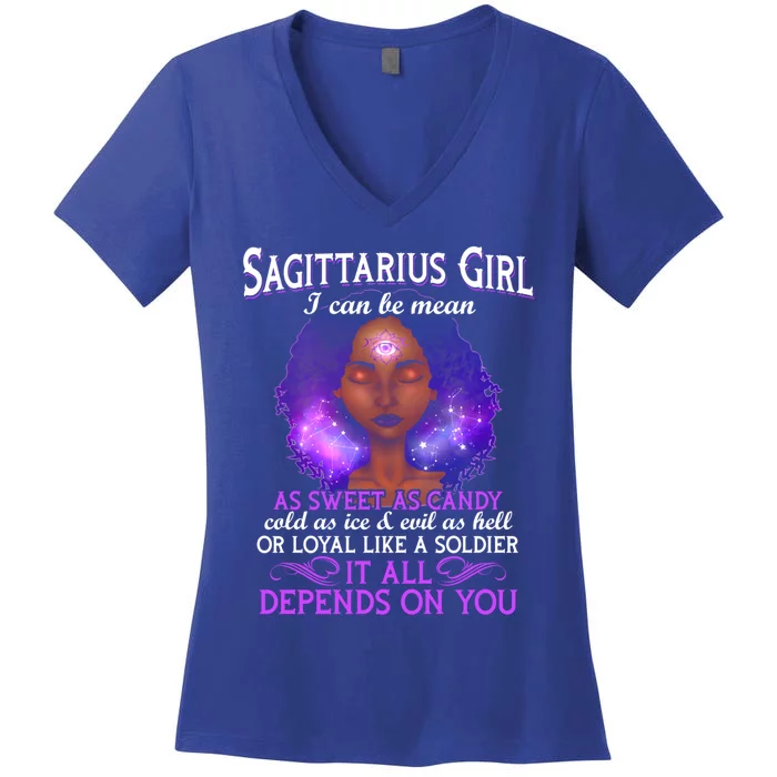 Sagittarius Born In November 22 December 21 Gift Women's V-Neck T-Shirt