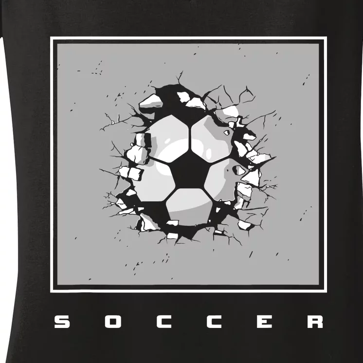 Soccer Ball Illustration Women's V-Neck T-Shirt