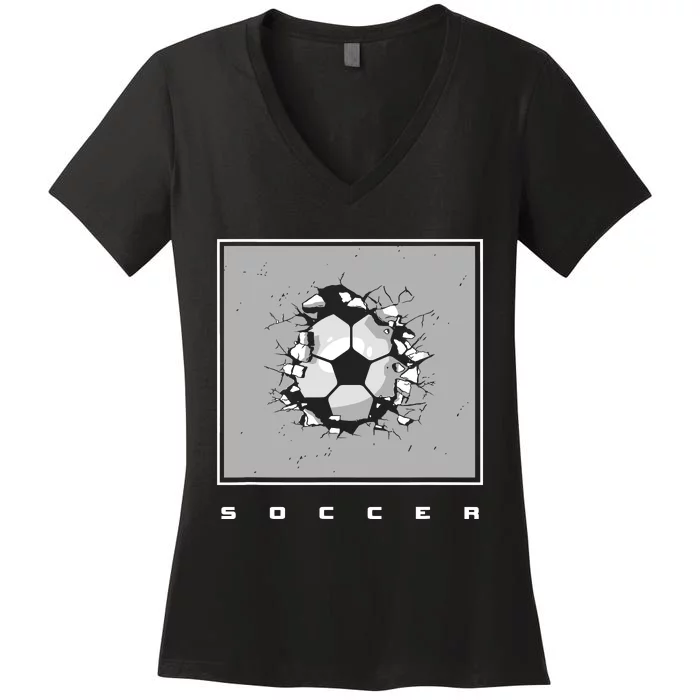 Soccer Ball Illustration Women's V-Neck T-Shirt