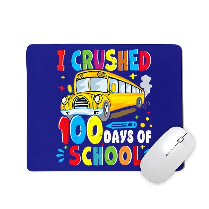 School Bus I Crushed 100 Day Of School Gift Mousepad