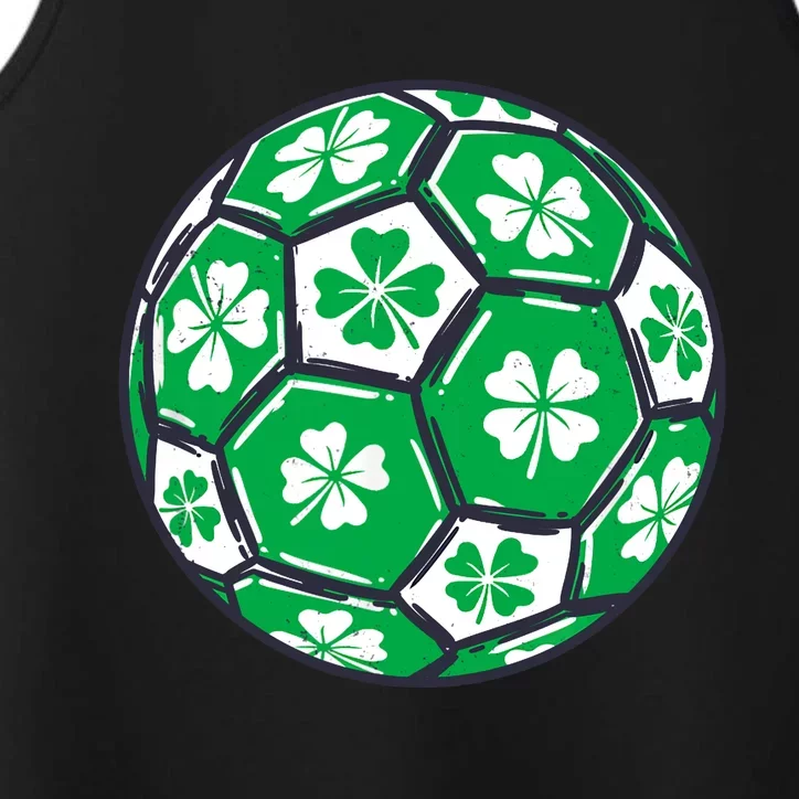 Soccer Ball Ireland Shamrock Irish St Patricks Day Performance Tank