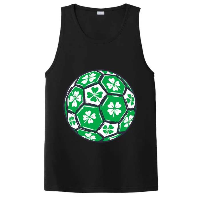 Soccer Ball Ireland Shamrock Irish St Patricks Day Performance Tank