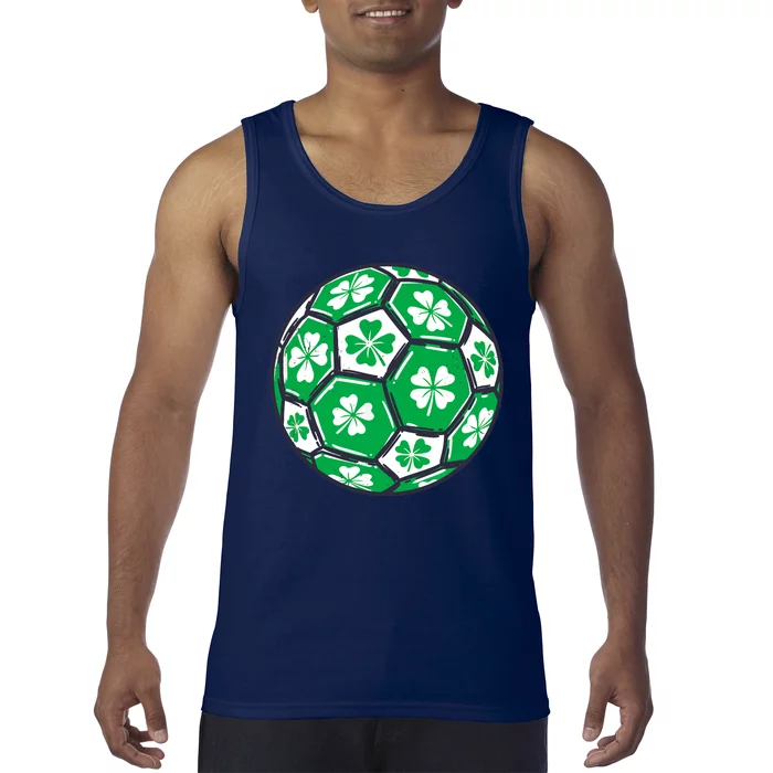 Soccer Ball Ireland Shamrock Irish St Patricks Day Tank Top