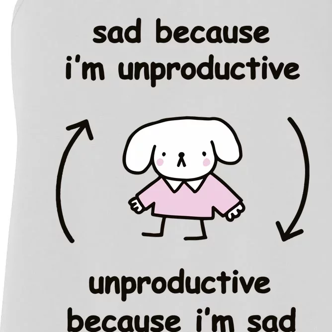 Sad Because IM Unproductive Unproductive Because IM Sad Women's Racerback Tank