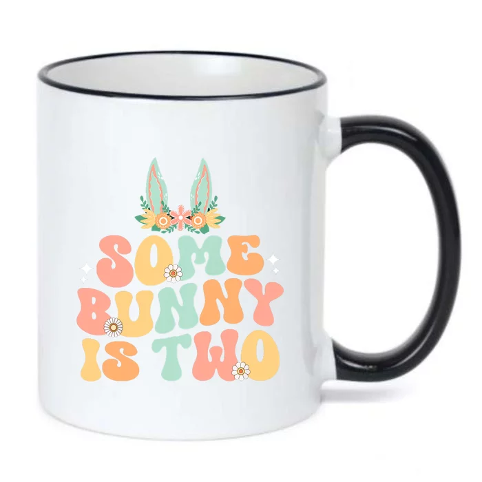 Some Bunny Is Two Birthday Party Black Color Changing Mug