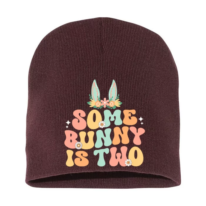 Some Bunny Is Two Birthday Party Short Acrylic Beanie