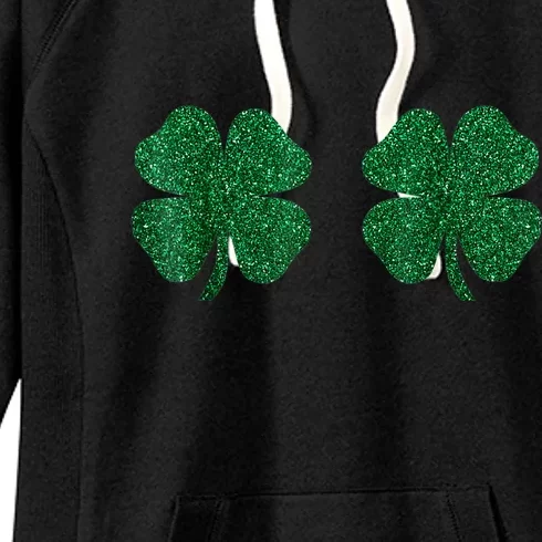 Shamrocks Boobs Irish St Patricks Day Clover Women Girl Cute Women's Fleece Hoodie