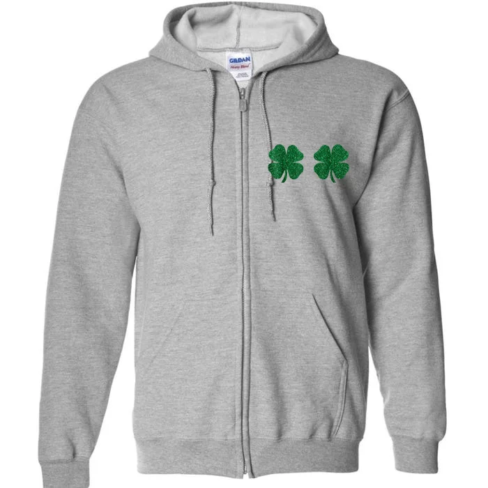 Shamrocks Boobs Irish St Patricks Day Clover Women Girl Cute Full Zip Hoodie