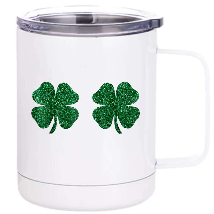 Shamrocks Boobs Irish St Patricks Day Clover Women Girl Cute Front & Back 12oz Stainless Steel Tumbler Cup