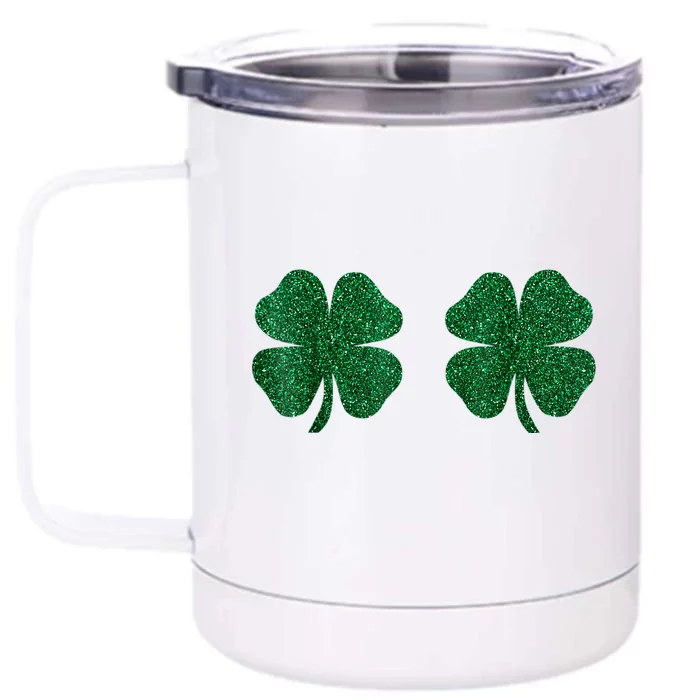 Shamrocks Boobs Irish St Patricks Day Clover Women Girl Cute Front & Back 12oz Stainless Steel Tumbler Cup