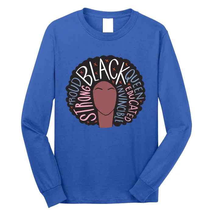 Strong Black I Cool Black Pride Afro Cute Gift Long Sleeve Shirt