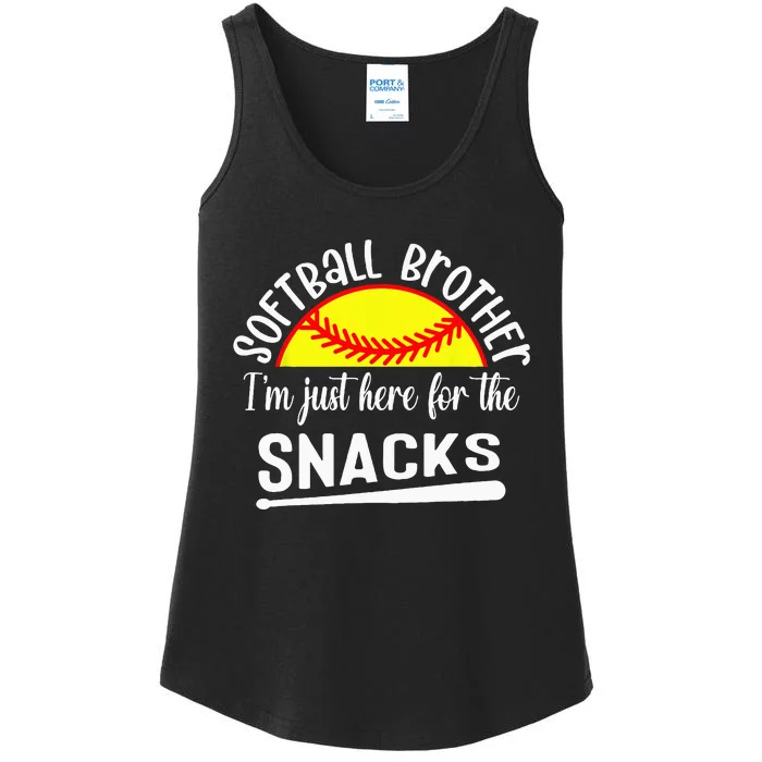 Softball Brother Im Just Here For The Snacks Retro Softball Ladies Essential Tank