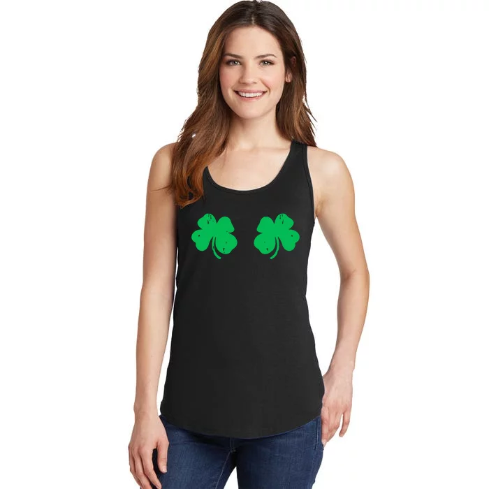 Shamrock Boobs Irish St Patricks Day Ladies Essential Tank