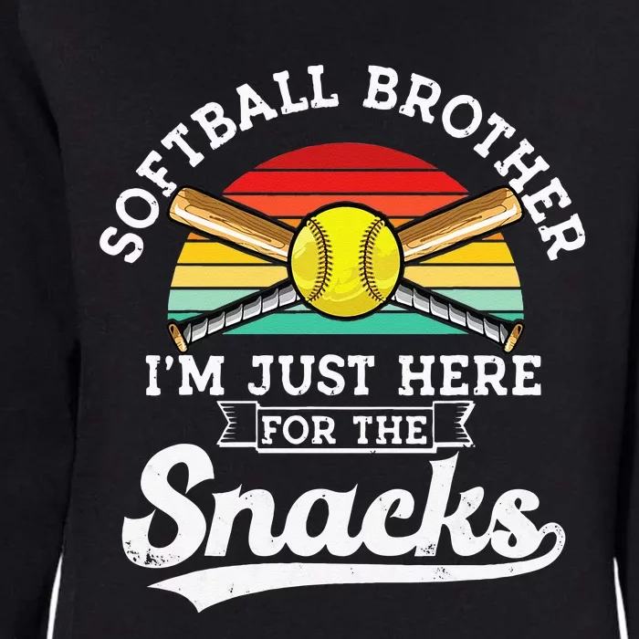 Softball Brother Im Just Here For The Snacks Retro Softball Womens California Wash Sweatshirt