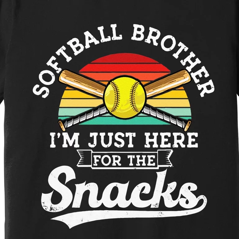 Softball Brother Im Just Here For The Snacks Retro Softball Premium T-Shirt