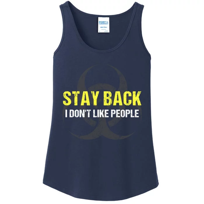 Stay Back I Don't Like People Ladies Essential Tank