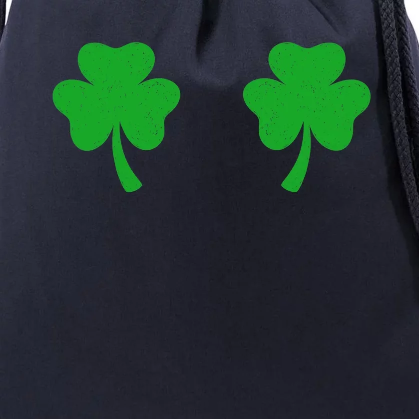 Shamrock Boobs Irish Boobies St Patricks Day Drawstring Bag