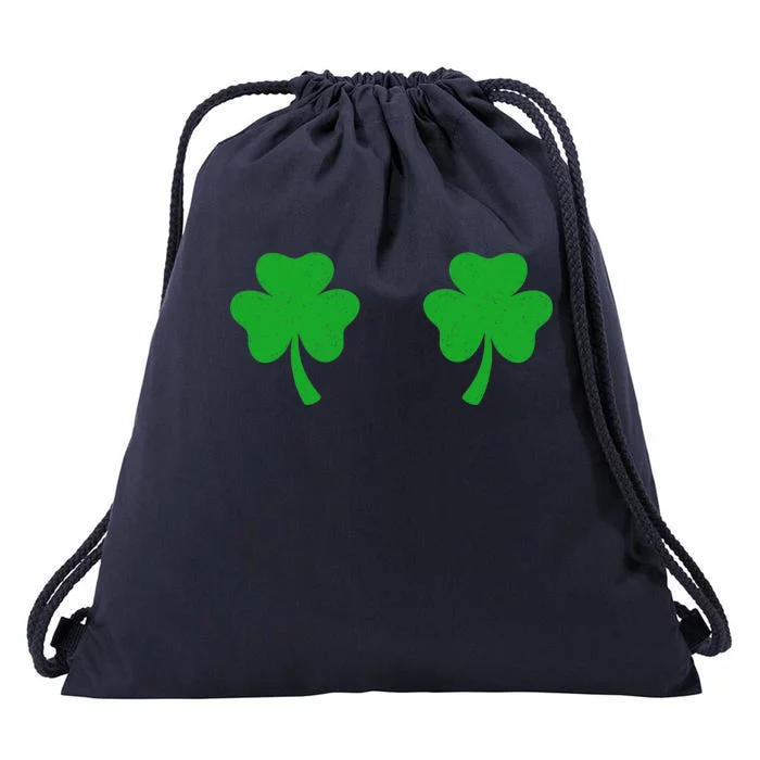 Shamrock Boobs Irish Boobies St Patricks Day Drawstring Bag