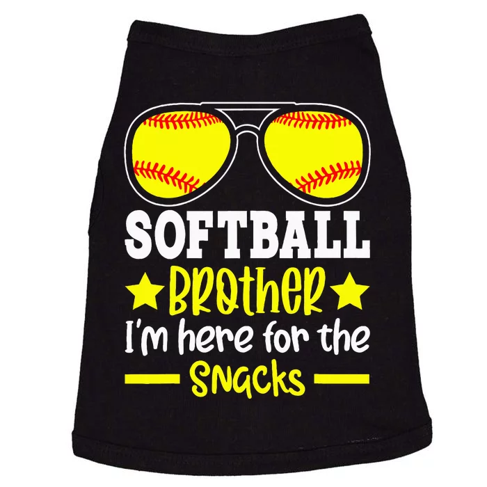 Softball Brother IM Just Here For The Snacks Funny Retro Doggie Tank