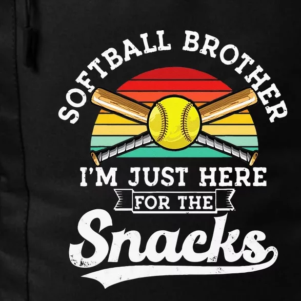 Softball Brother Im Just Here For The Snacks Retro Softball Daily Commute Backpack