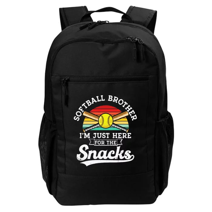 Softball Brother Im Just Here For The Snacks Retro Softball Daily Commute Backpack